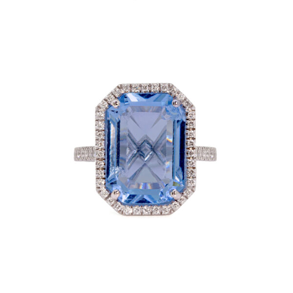 Blue Diamond halo ring